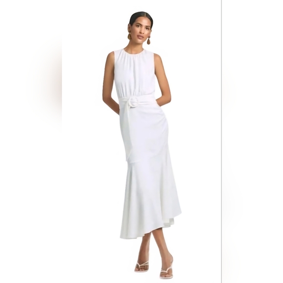 Sachin + Babi Dresses & Skirts - Sachin & Babi White Belted Tulip Pleated Sleeveless Dress NWT Size 18W Wedding